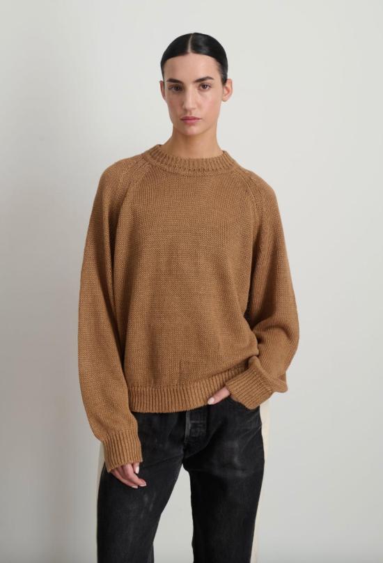  비사이드 풀오버 B 사이드 린드 니트 크루 캐멀 리넨 - B SIDES