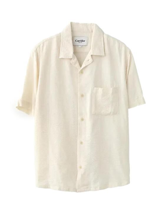  Corridor 반팔 셔츠 코리도 스트라이프 세어서커  화이트