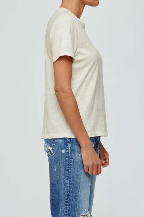  마우지 반팔 티셔츠 Moussy Mv 빈티지 티 아이보리 - MOUSSY