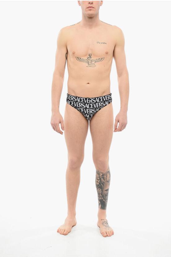  베르사체 스윔팬츠 1002515 1A05460 5B040 Black White - VERSACE