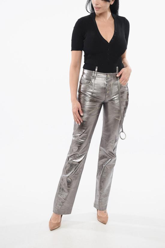  디 아티코 가죽 팬츠 246WCP158A094D 002 Silver - THE ATTICO