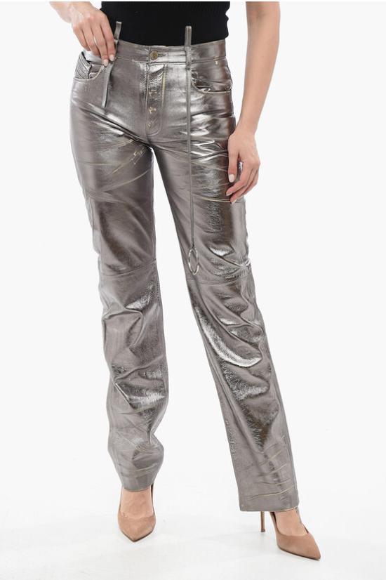  디 아티코 가죽 팬츠 246WCP158A094D 002 Silver