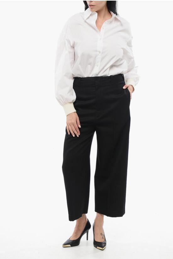  보테가베네타 스트레이트 팬츠 779519VKIS0 1000 Black - BOTTEGA VENETA