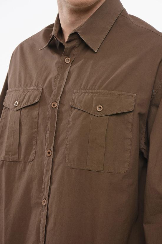  알마니 긴팔 셔츠 3D1C7F1K2RZ04B0 Brown - ARMANI
