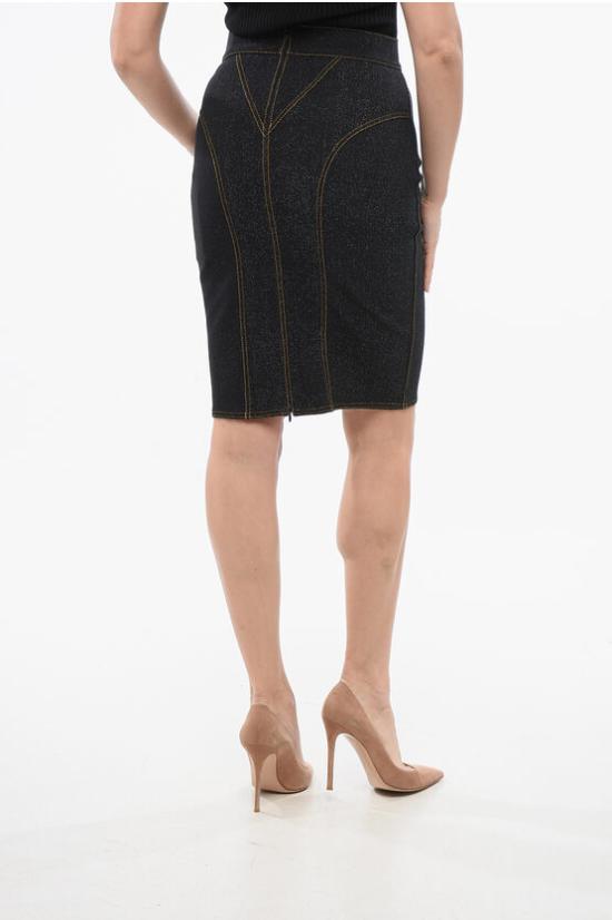  알라이아 스커트 AA9J21654M823 0 991 Blue - ALAIA