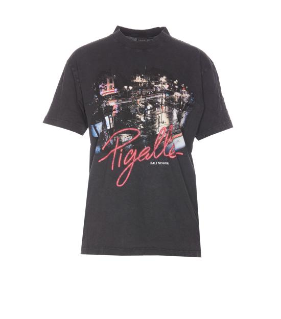 25SS 발렌시아가 반팔 티셔츠 809122 TRVO11041 Black