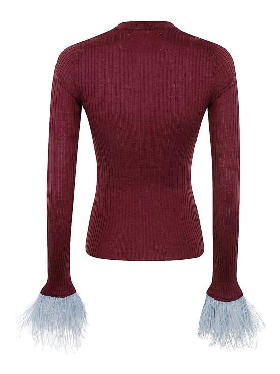  라 더블제이 긴팔 티셔츠 PUL0206KNI122VA276RE02 Red - LA DOUBLEJ