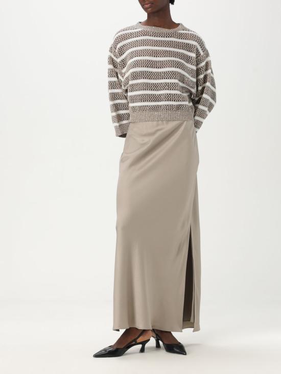 25SS 브루넬로 쿠치넬리 롱 스커트 M0H38G3396 C3284 Grey - BRUNELLO CUCINELLI