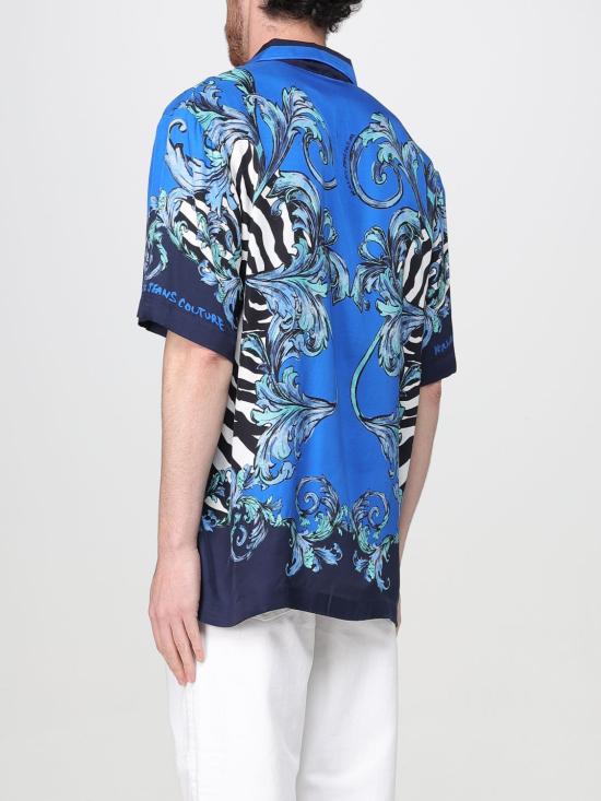 25SS 베르사체 반팔 셔츠 78GAL2BANS620 288 Blue - VERSACE