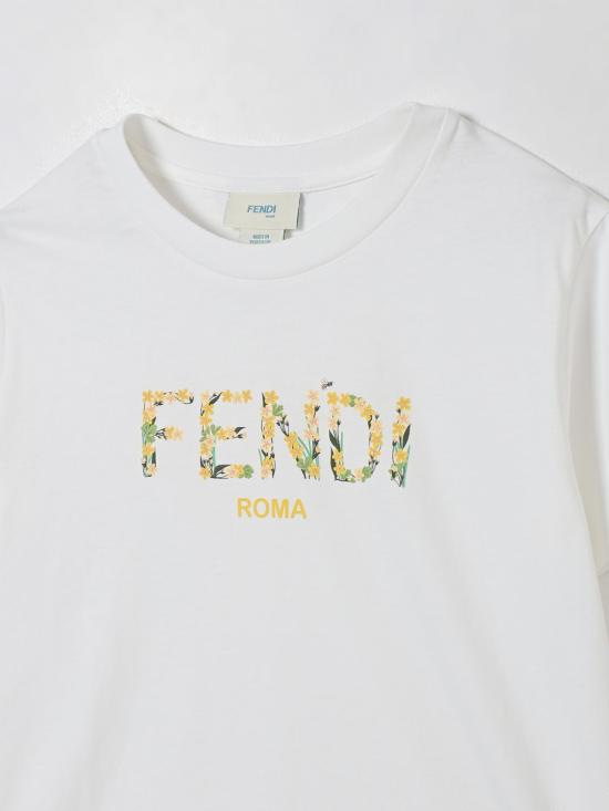 25FW [키즈] 펜디 티셔츠 JFI3757AJ F1SP9 White 1 - FENDI