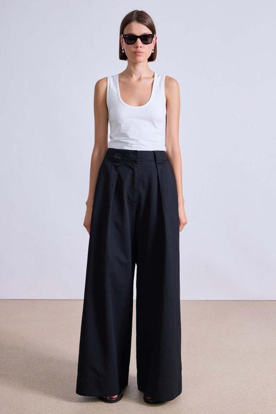  어피스 어파트 스트레이트 팬츠 Apiece Apart Eli 와이드 레그 팬츠 블랙 - APIECE APART