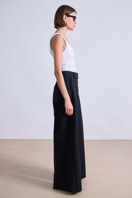  어피스 어파트 스트레이트 팬츠 Apiece Apart Eli 와이드 레그 팬츠 블랙 - APIECE APART