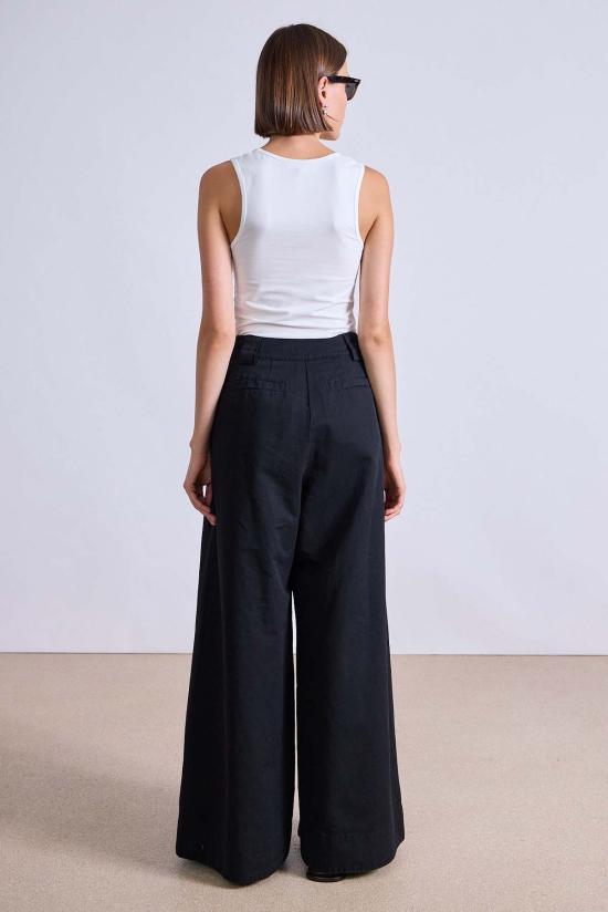  어피스 어파트 스트레이트 팬츠 Apiece Apart Eli 와이드 레그 팬츠 블랙 - APIECE APART