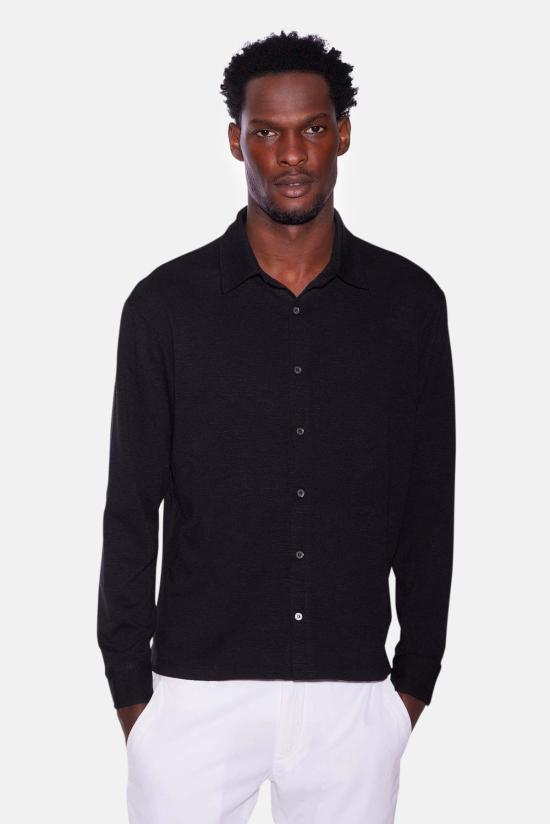  Blue&Cream 긴팔 셔츠 블루&크림 슬럽 롱슬리브 버튼업 블랙