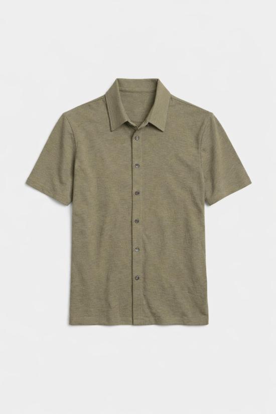  Blue&Cream 반팔 셔츠 블루&크림 반팔 슬럽 버튼다운 올리브