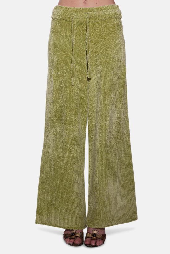  더 타일 클럽 트레이닝/조거 팬츠 타일 클럽 마일리 셰닐 와이드 레그  펀 그린