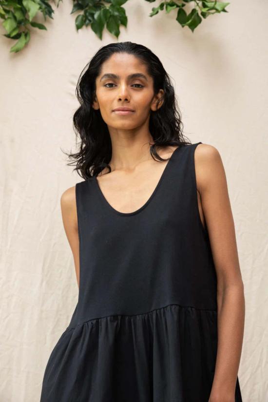  beaumont organic 숏 원피스 보몬트 오가닉 로리 와이드 레그  블랙 - BEAUMONT ORGANIC