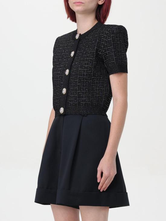 24FW 발망 가디건 DF1SB215KG96 EAC Black - BALMAIN