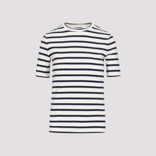  질샌더 반팔 티셔츠 J40GC0111 J46497 124 MARINIERE WHITE - JIL SANDER