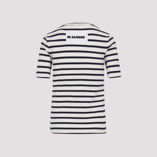  질샌더 반팔 티셔츠 J40GC0111 J46497 124 MARINIERE WHITE - JIL SANDER