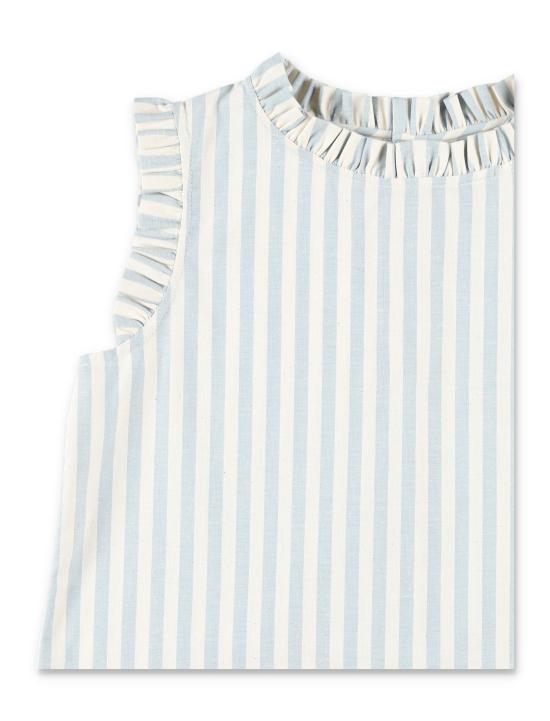 25SS [키즈] 봉쁘앙 탑 S05GBLW00045 210 LIGHT BLUE WHITE STRIPES - BONPOINT