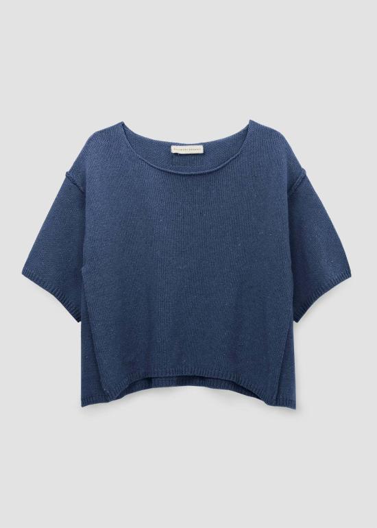 보몽 오가닉 스웨터 보몬트 오가닉 알레시아 리 니트 탑 데님 블루 - BEAUMONT ORGANIC