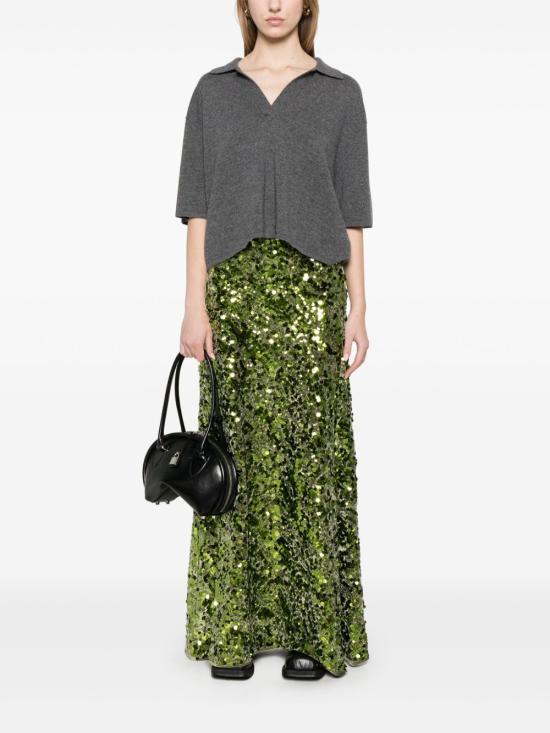 25SS 가니 롱 스커트 T4169 272 Green - GANNI