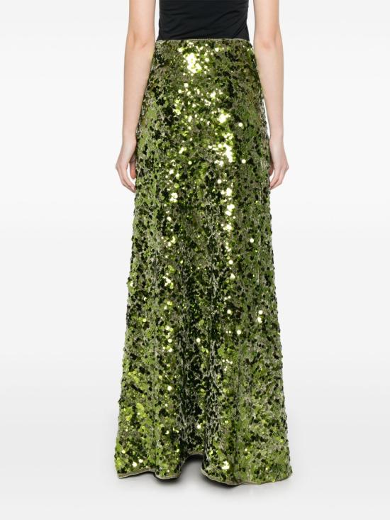 25SS 가니 롱 스커트 T4169 272 Green - GANNI