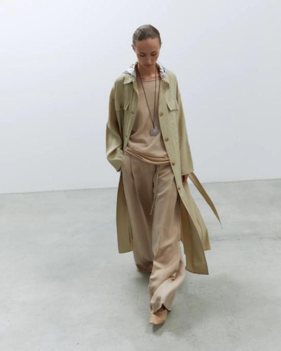  알리지 스트레이트 팬츠 알리시 플리츠 팬츠 누드 - ALYSI