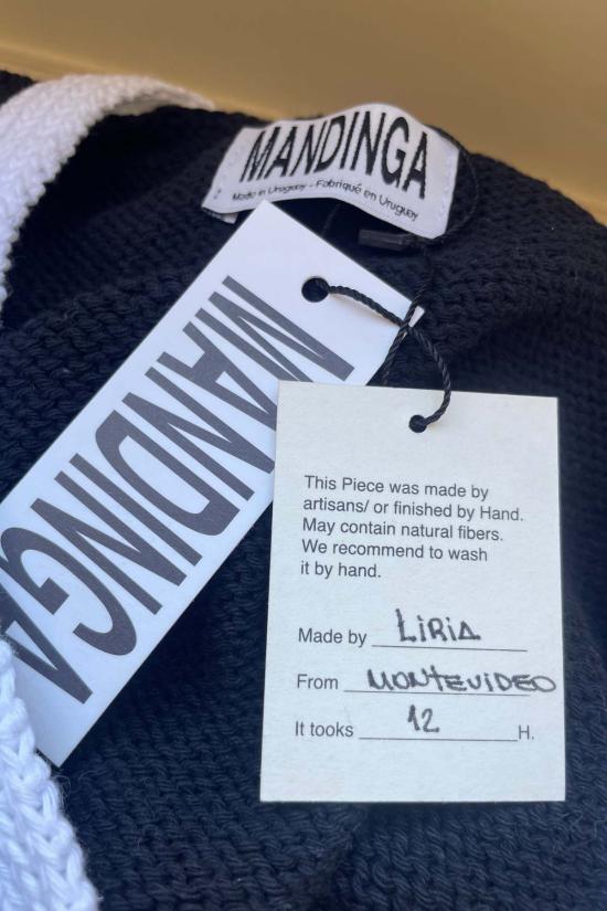  Mandinga 베스트 만딩가 스파이럴 핸드니트 탑 블랙/화이트 - OTHER BRANDS