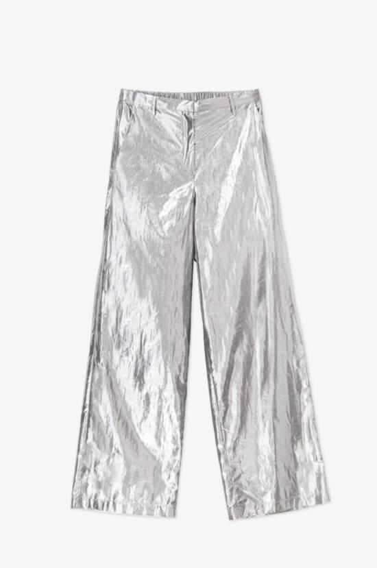  알리지 스트레이트 팬츠 Alysi 라이트웨이트 샤이니 팔라조 팬츠 실버 - ALYSI