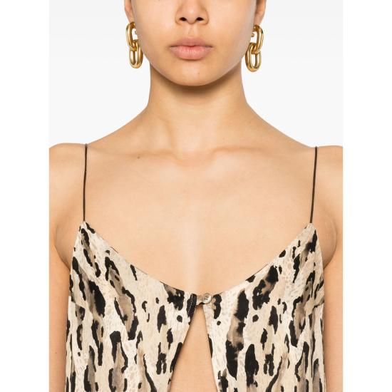 25SS 더 니나 스튜디오 민소매 티셔츠 10 GILET LEOP1 NEUTRALS BLACK - THE NINA STUDIO