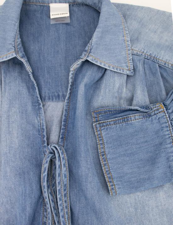 25SS 핑코 데님 셔츠 104630 A2DT PJO LAVAGGIO MEDIO CHIARO - PINKO