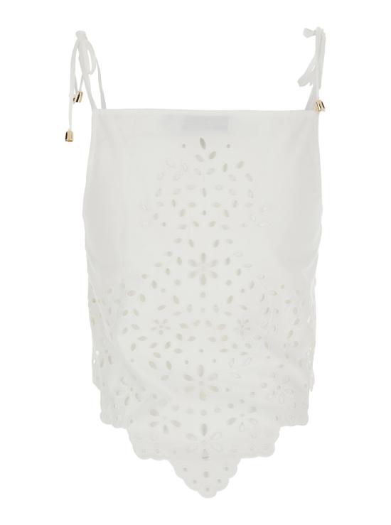 25SS 셀프 포트레이트 민소매 티셔츠 SS25138TWWHITE White - SELF PORTRAIT