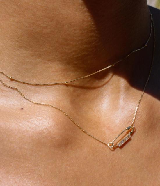  로렌 스튜어트 목걸이/팬던트 미니 바게트 안전핀 목걸이 - LOREN STEWART