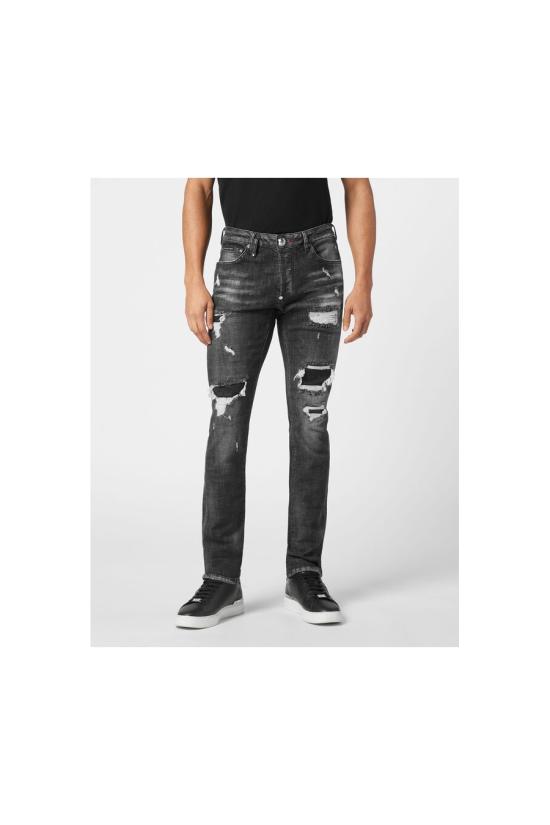 25SS 필립 플레인 데님 팬츠 SAEC MDT4006 PDE004N02RX Black - PHILIPP PLEIN