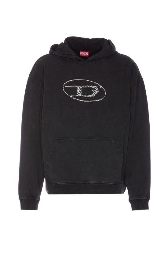  디젤 후드 멀티 레이어드 로고 프린트 블랙 A15267 0TJAZ9XX Multicolor
