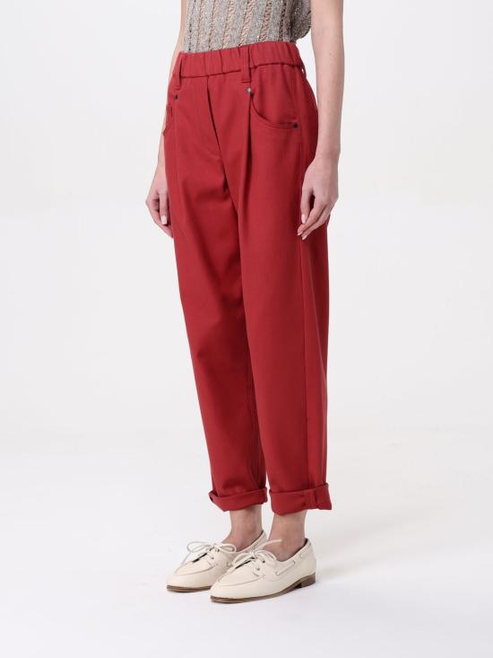 25SS 브루넬로 쿠치넬리 크롭 팬츠 MA126P8417 C7901 Red - BRUNELLO CUCINELLI
