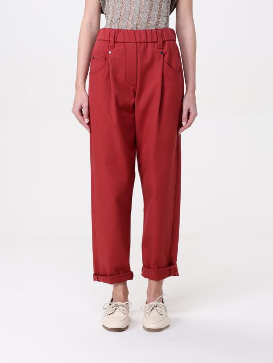 25SS 브루넬로 쿠치넬리 크롭 팬츠 MA126P8417 C7901 Red