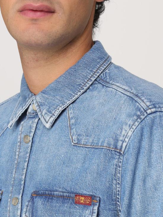 25SS 세븐포올맨카인드 데님 셔츠 JS6MC210OU LIGHTBLUE Gnawed Blue - 7 FOR ALL MANKIND