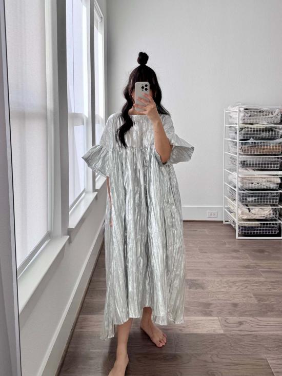  Nettle Studios 라운지 웨어 네틀 스튜디오 머쉬룸 드레스 실버 메탈릭