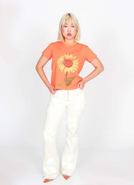  타일러 맥길리버리 반팔 티셔츠 선플라워 티 오렌지 - TYLER MCGILLIVARY