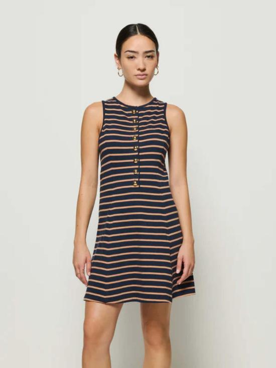  네이션 리미티드 숏 원피스 제이나 드레스 라떼 스트라이프 - NATION LTD