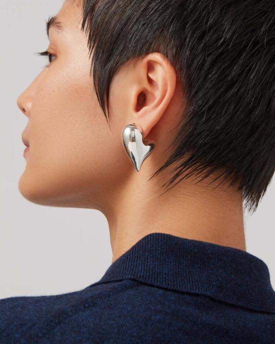  제니 버드 이어링 아트 하트 퍼프  실버 - JENNY BIRD