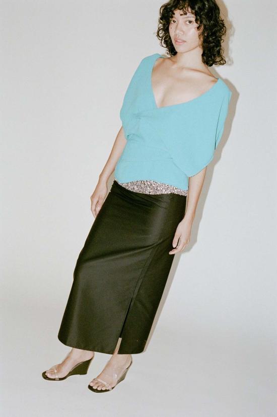  Michelle Del Rio 롱 스커트 미셸 델 리오 소피아 스커트 블랙 - OTHER BRANDS