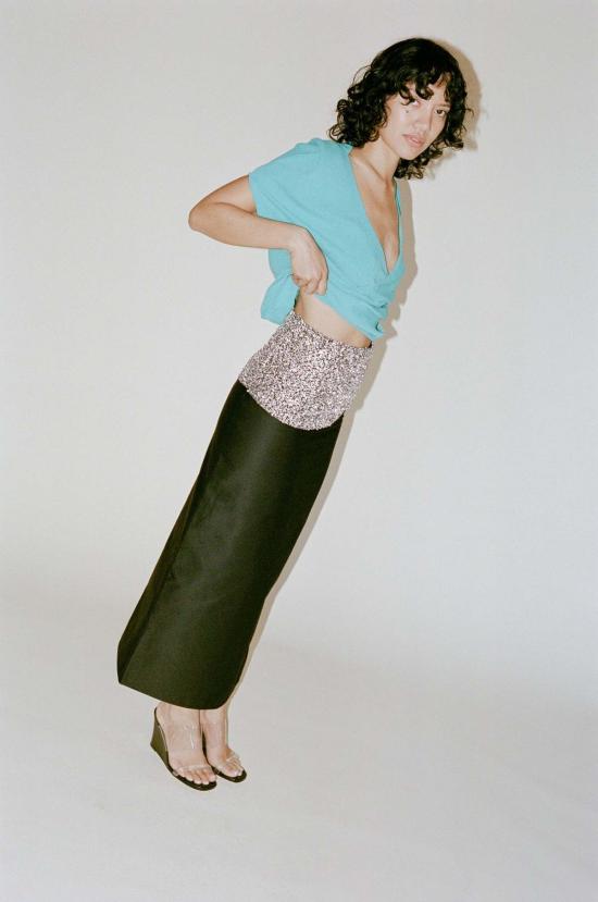  Michelle Del Rio 롱 스커트 미셸 델 리오 소피아 스커트 블랙 - OTHER BRANDS