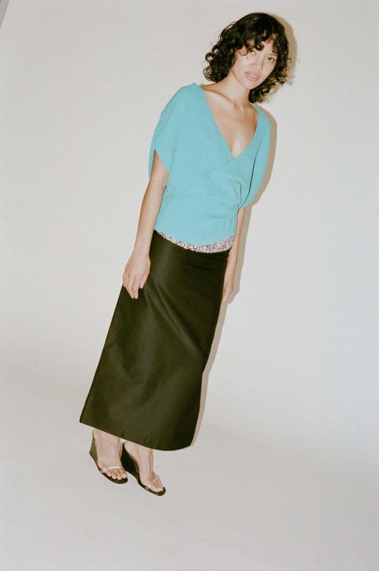  Michelle Del Rio 롱 스커트 미셸 델 리오 소피아 스커트 블랙 - OTHER BRANDS