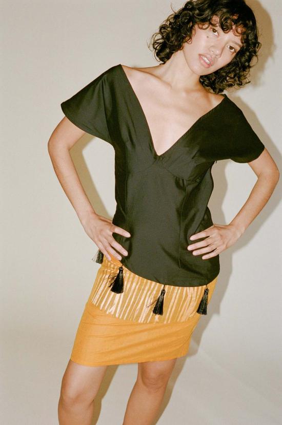  Michelle Del Rio 숏 스커트 셀레스트  오렌지 - OTHER BRANDS