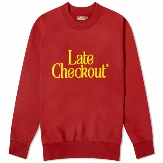 레이트 체크아웃 긴팔 티셔츠 LTCU241PRSW015BG BURGUNDY YELLOW DOM