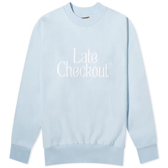  레이트 체크아웃 긴팔 티셔츠 LTCU241PRSW016BL BABY BLUE DOM